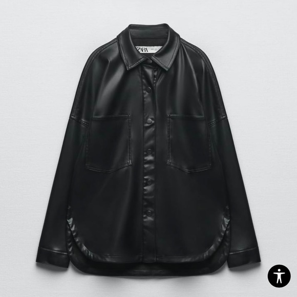 Zara Oversized Faux Leather Shacket - Picture 2 of 3